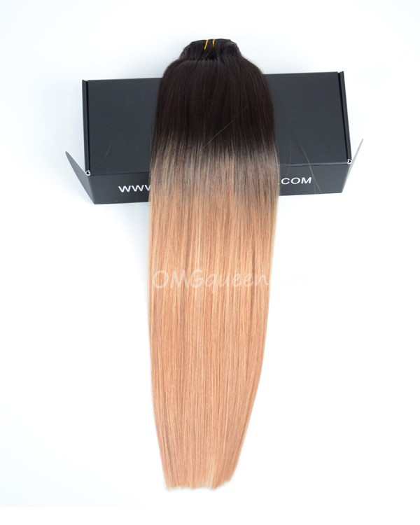 Ombre Dark Blonde Clip In Hair Extensions High Quality [ICP06