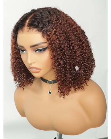 14in 250% Density Ombre 9X6 Curly Fitted Glueless HD Lace Bob Wig [HGW14]