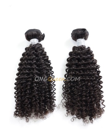 Natural Color Kinky Curl 2pcs Virgin Brazilian Hair Weave/Weft Unprocessed Hair [BHW14]