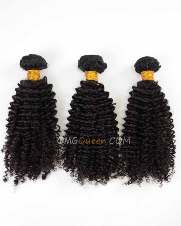 Natural Color Kinky Curl 3pcs Hair Weave/Weft Indian Virgin High Quality Hair [IHW24]