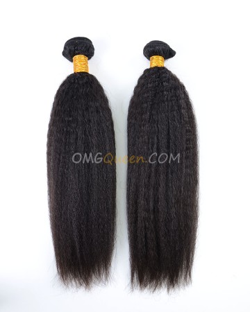 Kinky Straight 2pcs Natural Color Hair Weave/Weft High Quality Indian Virgin Hair [IHW15]