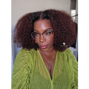 14in 250% Density Ombre 9X6 Curly Fitted Glueless HD Lace Bob Wig [HGW14]