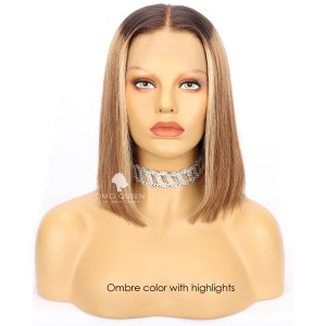 10in Alexis Blunt Cut Lace Front Wig Human Hair [BMW37]